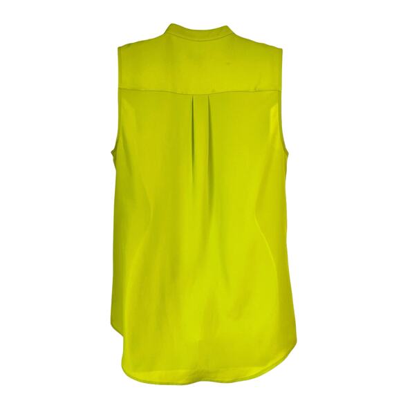 Michael Kors Sleeveless Dress Top Womens Med. Lime Green Button Down Blouse Glam - Picture 6 of 14